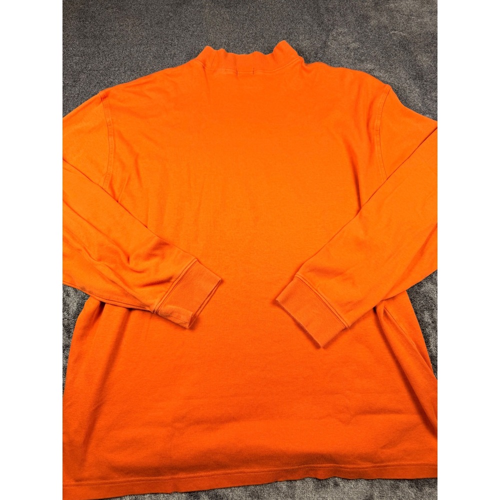 Jack Nicklaus Mens XL Orange Mock Neck Long Sleeve Scioto Country Club Cotton Te - Picture 8 of 8